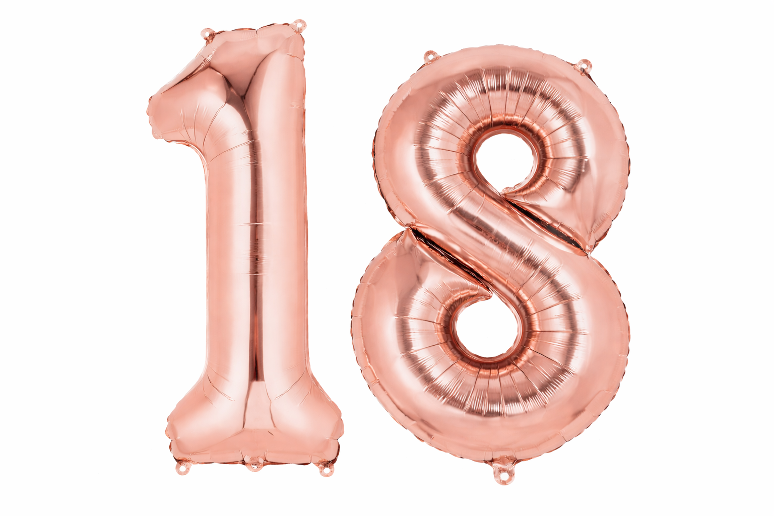 Duże cyfry balon XXL 100 cm 18 Rose Gold Rozowe Zloto Urodziny Dekoracje Osiemnastka
