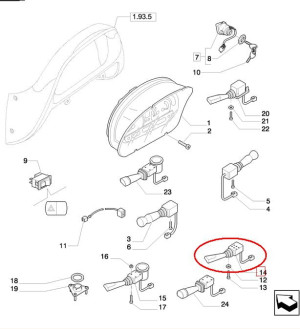 DŹWIGNIA ZMIANY KIERUNKU JAZDY NEW HOLLAND CASE 87471810 - 87664528 - 87709221 - 92176090