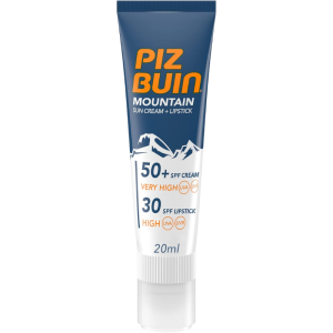 Piz Buin Mountain Crema Solar SPF50 + Stick Labial (20ml + 2,3ml)