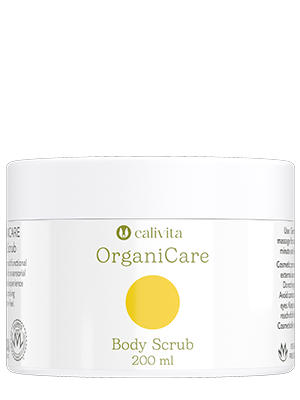 OrganiCare Body Scrub 200 ml Organiczny peeling do ciała Calivita na bazie otrębów ryżowych i sproszkowanych liści oliwki europejskiej