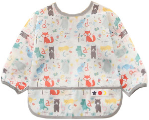 Fartuszek śliniak z rękawkami na rzep do karmienia rozszerzania diety BLW 1