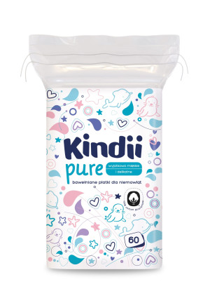 Płatki kosmetyczne dla niemowląt 60 szt. Cleanic Kindii Baby