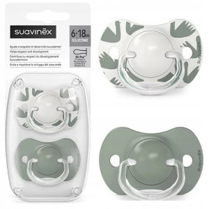 Smoczki silikonowe fizjologiczne SX Pro oliwkowe 6-18M Suavinex 2 szt.
