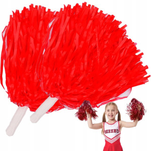 Pompony cheerleaderki do tańca na występy czerwone 2 szt.
