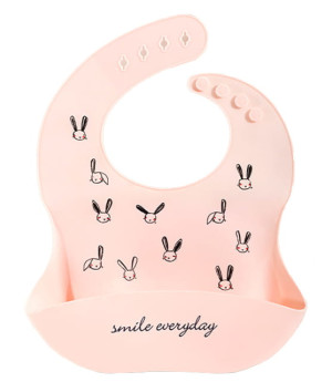 Śliniak silikonowy regulowany króliczki