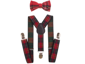 Zestaw muszka i szelki dziecięce komplet na okazję dla chłopca - wzór 18