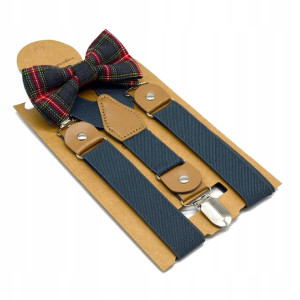 Zestaw muszka i szelki dziecięce komplet na okazję - wzór 24