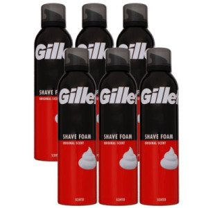 Gillette Classic Foam Rasierschaum 6 x 300 ml für normale Haut Herren Schaum
