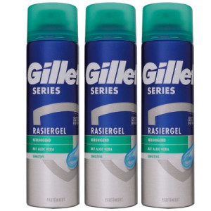 Gillette Series Sensitive Rasiergel 3 x 200 ml für empfindliche Haut