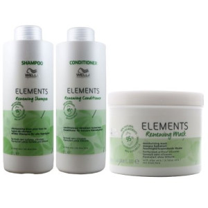 Wella Elements stärkendes Shampoo 1000 ml & Conditioner 1000 ml & Maske 500 ml