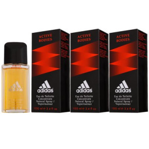 Adidas Active Bodies Concentrate 3 x 100 ml Eau de Toilette EDT Herrenduft