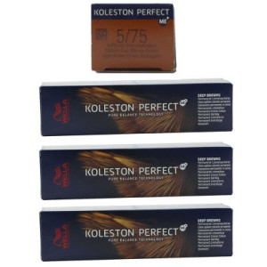 Wella Koleston 3 x 60 ml 5/75 hellbraun braun-mahagoni