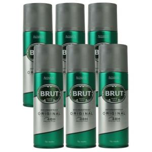 Brut Original 6 x 200 ml Anti Perspirant Spray Deodorant Deospray Deo Spray 48 H