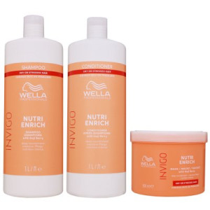 Wella Invigo Nutri Enrich 1000 ml Shampoo & 1000 ml Conditioner & 500 ml Maske