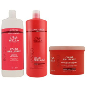 Wella Invigo Color Brilliance Coarse Shampoo & Conditioner 1000 ml & Maske 500 ml