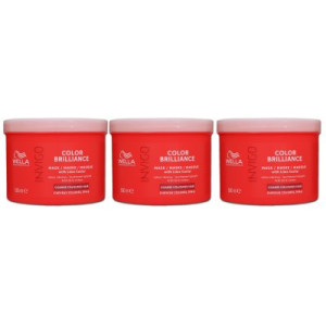 Wella Invigo Color Brilliance Coarse 3 x 500 ml Maske für kräftiges coloriertes Haar