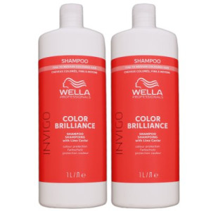 Wella Invigo Color Brilliance Shampoo 2 x 1000 ml feines normales coloriertes Haar
