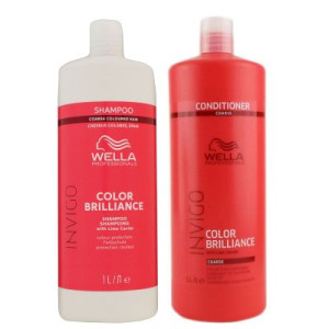 Wella Invigo Color Brilliance Coarse Shampoo & Conditioner 1000 ml kräftiges coloriertes Haar