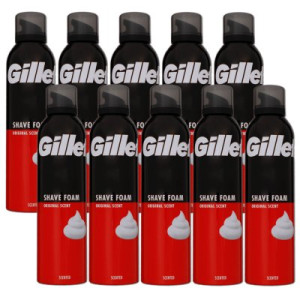 Gillette Classic Foam Rasierschaum 10 x 300 ml für normale Haut Herren Schaum