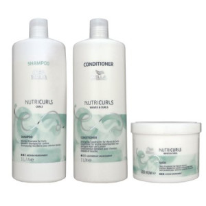 Wella Nutricurls 1000 ml Shampoo & 1000 ml Conditioner & 500 ml Maske