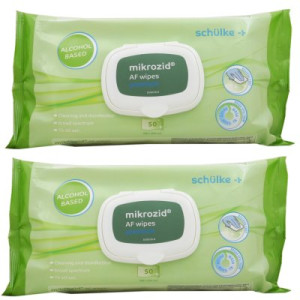 Schülke mikrozid AF wipes premium Softpack Desinfektion Tuch Flächen 2 x 50 Stück