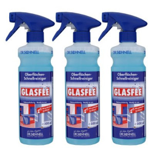 Dr. Schnell Glasfee 3 x 500 ml Glasreiniger mit Sprühkopf Spray