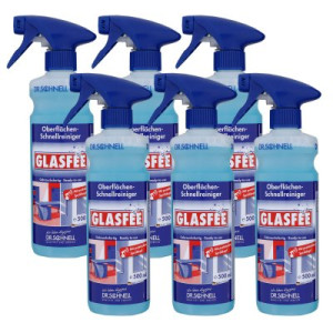Dr. Schnell Glasfee 6 x 500 ml Glasreiniger mit Sprühkopf Spray