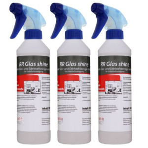 RR Glas shine 3 x 500 ml Turboschneller Glas- und Edelstahlreiniger Abperleffekt