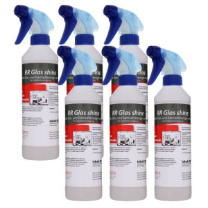 RR Glas shine 6 x 500 ml Turboschneller Glas- und Edelstahlreiniger Abperleffekt