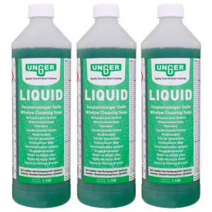 Unger's Liquid FR100 3 x 1 Liter Fensterreiniger Seife Professional