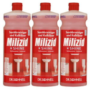 Dr. Schnell Milizid Shine 3 x 1 Liter 3 Phasen Sanitärreiniger Kalklöser