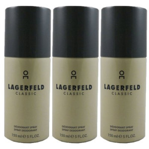 Karl Lagerfeld Classic 3 x 150 ml Deospray Deo Spray Deodorant Spray