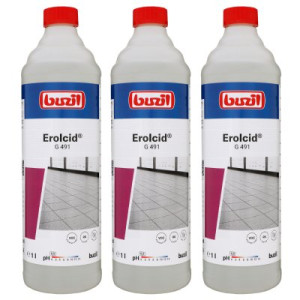 Buzil Erolcid G 491 3 x 1 Liter Intensivreiniger für Feinsteinzeugreiniger sauer
