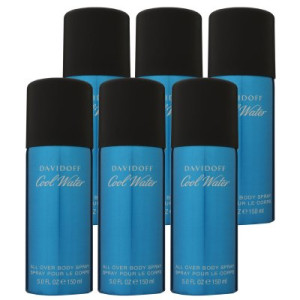Davidoff Cool Water 6 x 150 ml All Over Body Spray Deospray Deo Spray