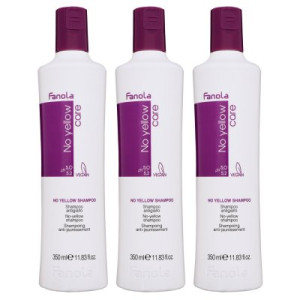 Fanola No Yellow 3 x 350 ml Shampoo für Blondes Haar Silbershampoo