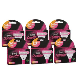 Wilkinson Quattro For Women Rasierklingen 6 x 3+1 Ersatzklingen Aloe Vera