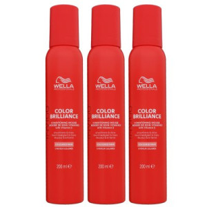 Wella Invigo Color Brilliance 3 x 200 ml Conditioning Mousse Schaum für coloriertes Haar