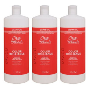 Wella Invigo Color Brilliance Coarse 3 x 1000 ml Shampoo für kräftiges coloriertes Haar