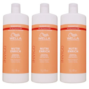Wella Invigo Nutri Enrich 3 x 1000 ml Shampoo für trockenes Haar