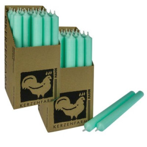 2 x 25 Stabkerzen Mint 180 x 22 mm Kerzenfarm Kerzen Candle