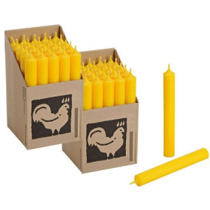 2 x 25 Stabkerzen Gelb - Yellow 180 x 22 mm Kerzenfarm Kerzen Candle