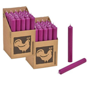 2 x 25 Stabkerzen Aubergine 180 x 22 mm Kerzenfarm Kerzen Candle