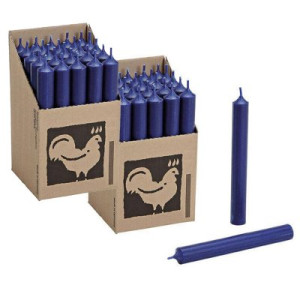 2 x 25 Stabkerzen Dunkelblau - Dark Blue 180 x 22mm Kerzenfarm Kerzen Candle