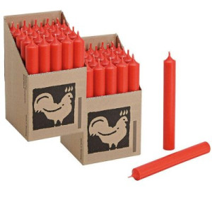 2 x 25 Stabkerzen Rot - Red 180 x 22 mm Kerzenfarm Kerzen Candle