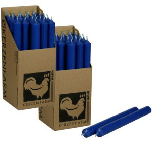 2 x 25 Stabkerzen Blau - Blue 180 x 22 mm Kerzenfarm Kerzen Candle