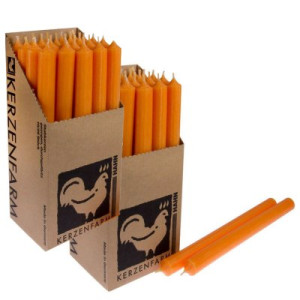 2 x 25 Stabkerzen Mandarin 180 x 22 mm Kerzenfarm Kerzen Candle