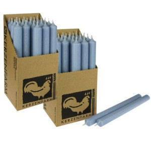 2 x 25 Stabkerzen Taubenblau 180 x 22 mm Kerzenfarm Kerzen Candle