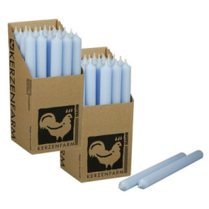 2 x 25 Stabkerzen Pastellblau 180 x 22 mm Kerzenfarm Kerzen Candle