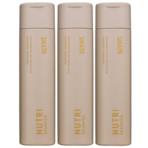 GLYNT Nutri 3 x 250 ml Shampoo für trockenes Haar Glanz & Geschmeidigkeit