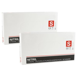 Riemax Nitril Einmalhandschuhe schwarz 2 x 100 Größe S Einweghandschuhe